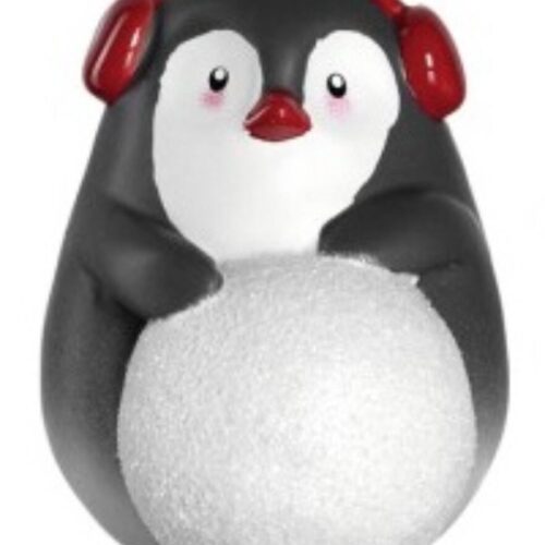 LEONARDO CALDO pingvin figura 10cm fülvédővel