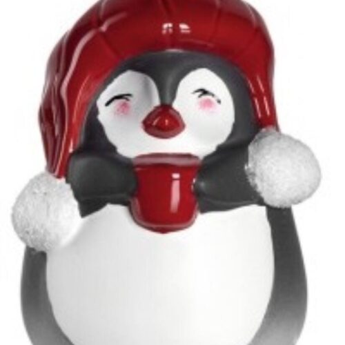 LEONARDO CALDO pingvin figura 10cm sapkával