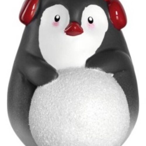 LEONARDO CALDO pingvin figura 15cm fülvédővel