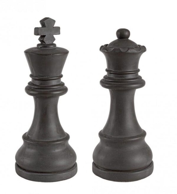 KING AND QUEEN fekete üvegszál dísztárgy 2db