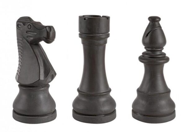 CHESS fekete üvegszál dísztárgy 3db