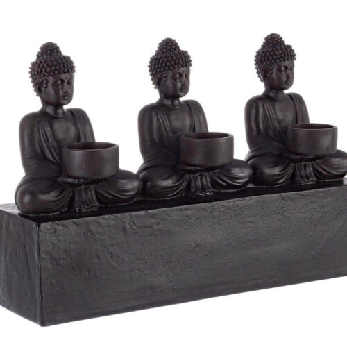 SITTING BUDDHA II fekete műgyanta dísztárgy