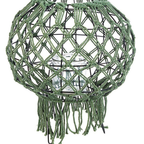 MACRAME zöld lámpás