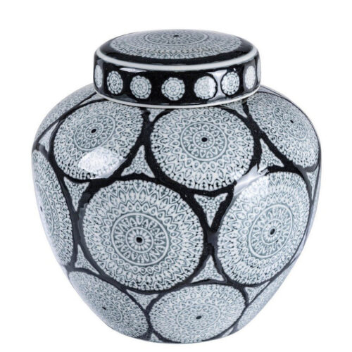 ANTIFONE fekete porcelán váza