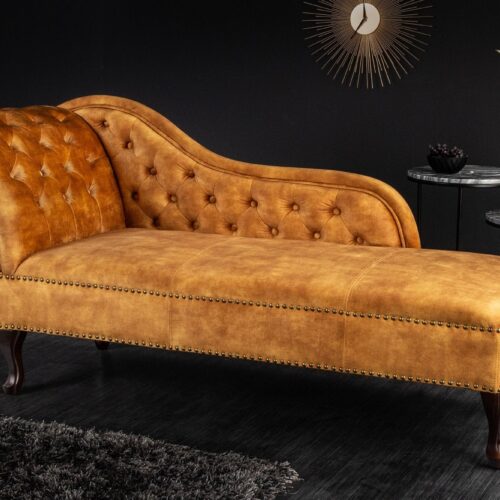 CHESTERFIELD sárga bársony heverő
