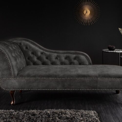 CHESTERFIELD szürke bársony heverő