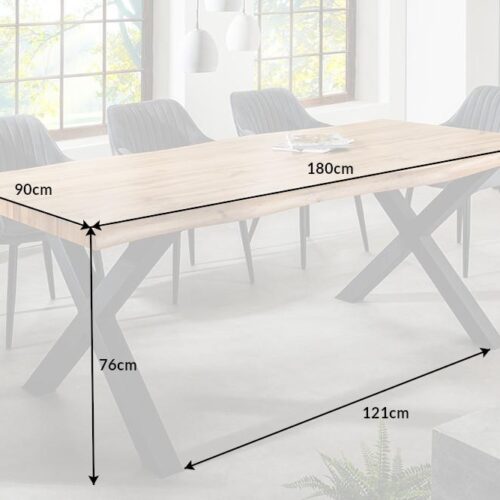 WILD tölgybarna fa étkezőasztal 180 cm