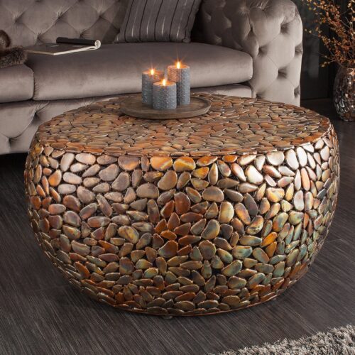 STONE MOSAIC bronz alumínium dohányzóasztal