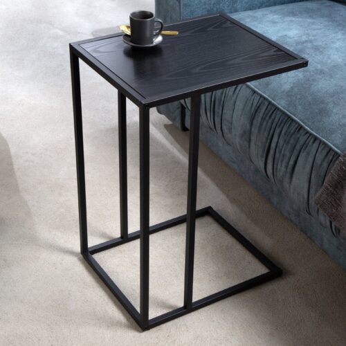 SLIM fekete fa lerakóasztal 45 cm