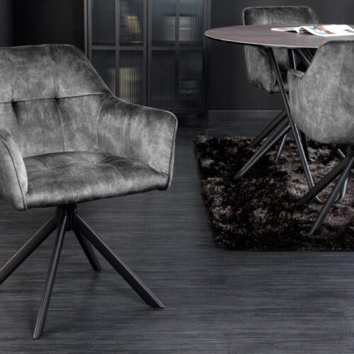 LOFT szürke bársony étkezőszék
