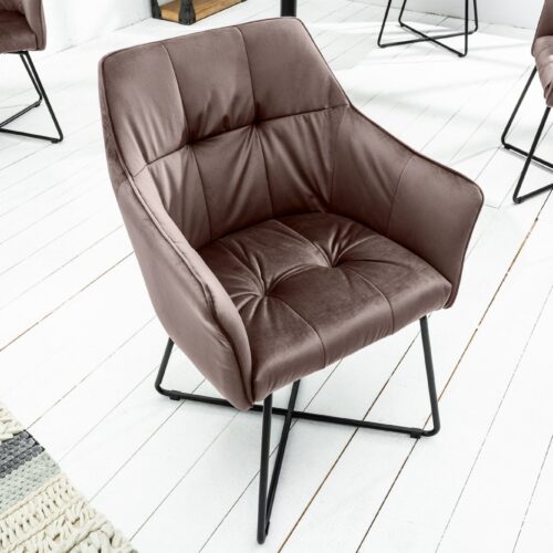 LOFT taupe bársony étkezőszék