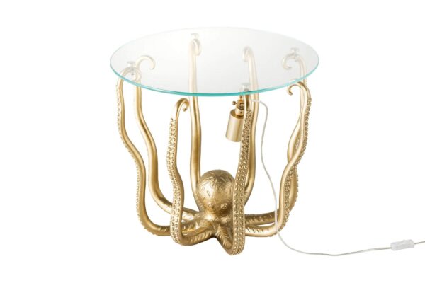 OCTOPUS arany lerakóasztal lámpával