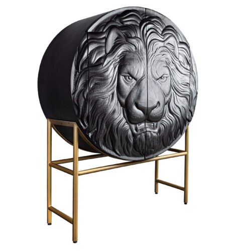 LION fekete mangófa tálalószekrény