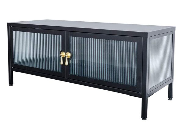 AMSTERDAM fekete üveg vitrin 90cm