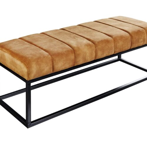 PETIT BEAUTÉ mustársárga bársony ülőpad 110cm