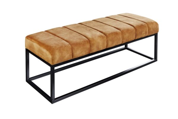 PETIT BEAUTÉ mustársárga bársony ülőpad 110cm
