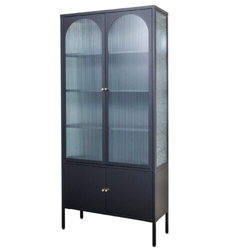 PARIS fekete üveg vitrin 180cm