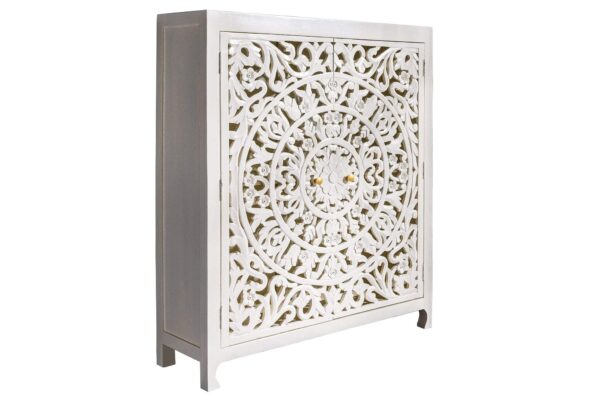 MARRAKECH fehér mangófa tálalószekrény 140cm