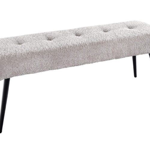 BOUTIQUE pezsgőszürke bouclé ülőpad 100cm