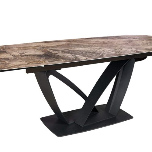 PAPILLON taupe edzett üveg kerámia étkezőasztal 180-220-260cm