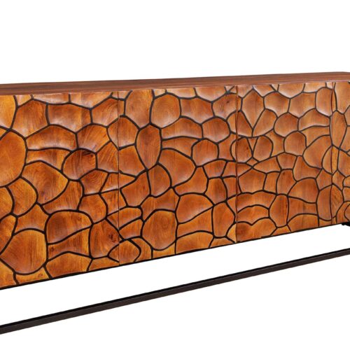 VULCANO barna mangófa mozaik komód 180cm
