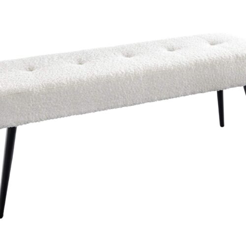 BOUTIQUE fehér bouclé ülőpad 100cm