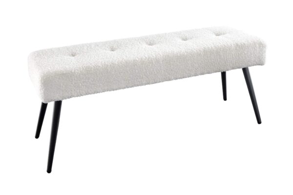 BOUTIQUE fehér bouclé ülőpad 100cm