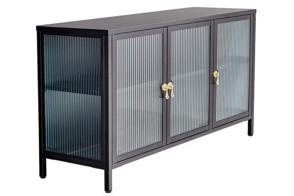 AMSTERDAM fekete üveg vitrin 105cm