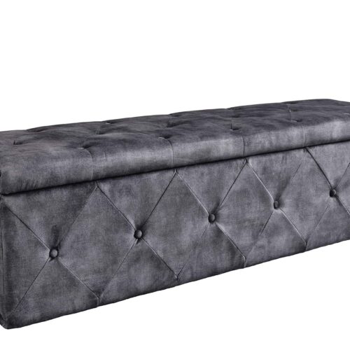 EXTRAVAGANCIA antik szürke mikroszálas ülőpad 140cm