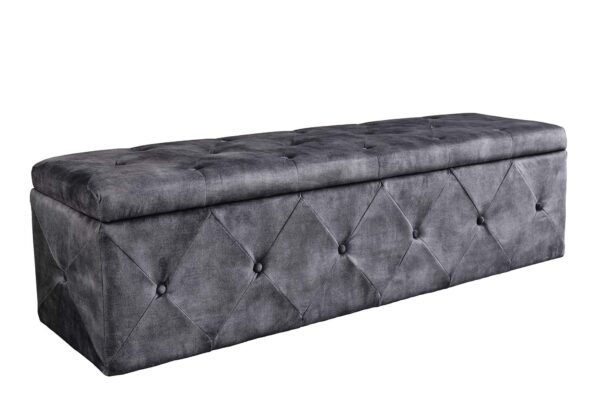 EXTRAVAGANCIA antik szürke mikroszálas ülőpad 140cm