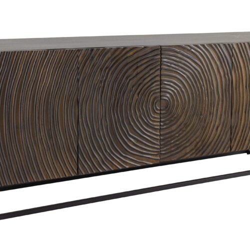 ZEN CIRCLE fekete-barna mangófa komód 180cm