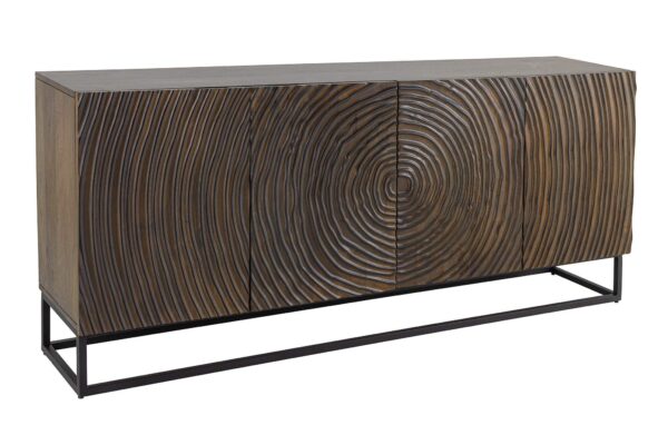 ZEN CIRCLE fekete-barna mangófa komód 180cm