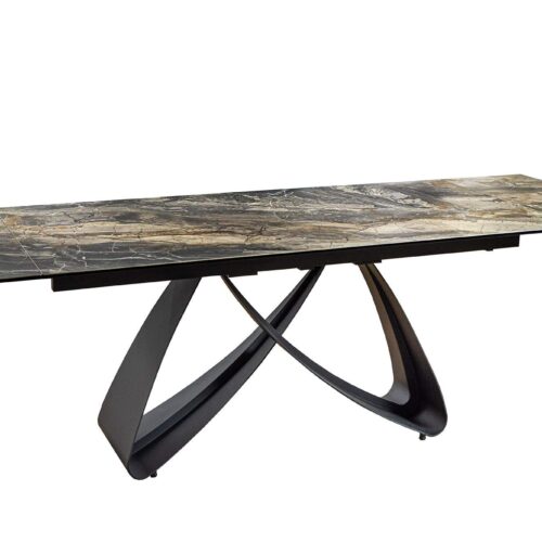 INFINITY taupe edzett üveg étkezőasztal 180-220-260cm