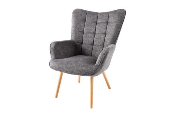SCANDINAVIA szürke textil kárpit fotel