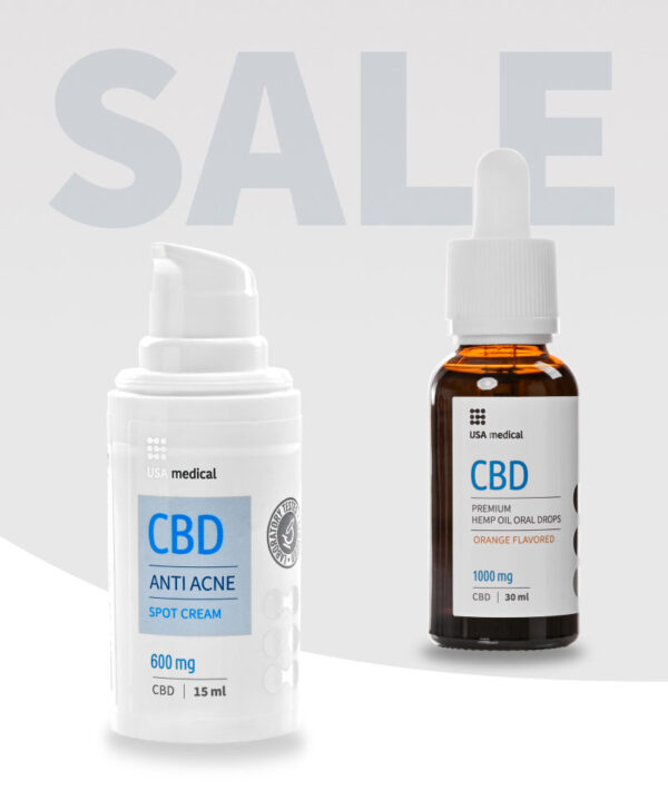CBD krém pattanásos bőrre  600 mg CBD + CBD Olaj 1000 mg