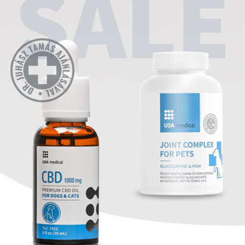 CBD Olaj kutyáknak és macskáknak 1000 mg + Porc és ízületi támogató kutyáknak