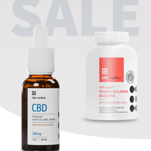 CBD Olaj 500 mg + Vegán Kollagénserkentő kapszula