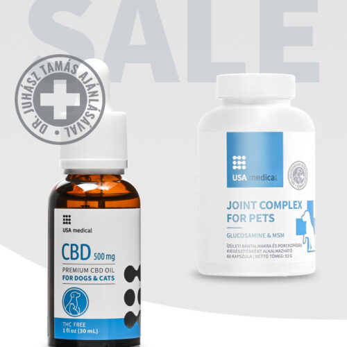 CBD Olaj kutyáknak és macskáknak 500 mg + Porc és ízületi támogató kutyáknak