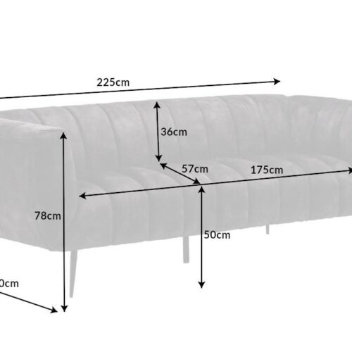 NOBLESSE szürke szövet kanapé 225cm