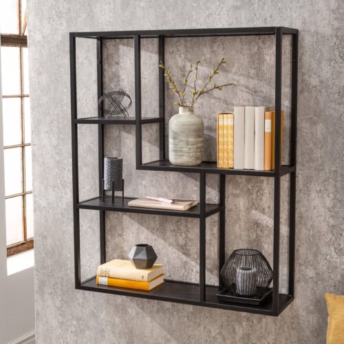 SLIM LINE fekete fa falipolc 90cm
