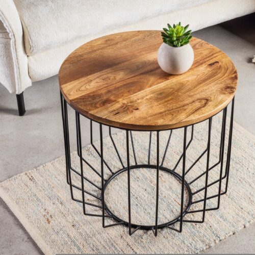 FACTORY LOFT barna mangófa dohányzóasztal 50cm