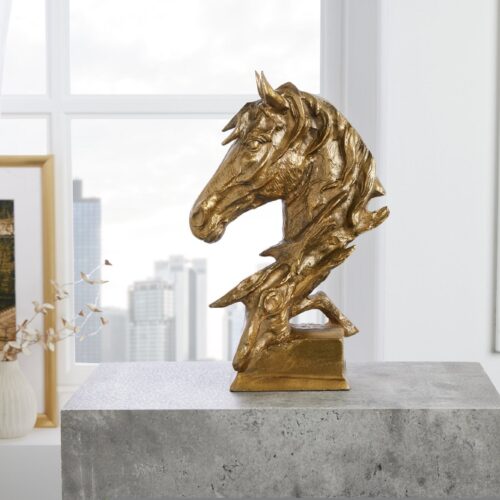 CABALLO PFERDEKOPF arany alumínium 40cm