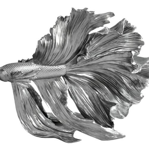 CROWNTAIL ezüst 3d hal dekoráció 35cm