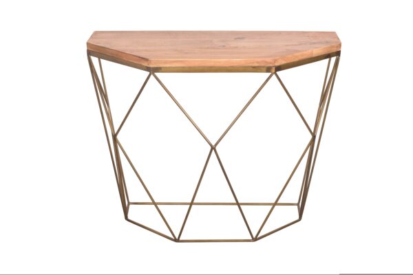 DIAMOND barna mangófa konzol asztal 90cm