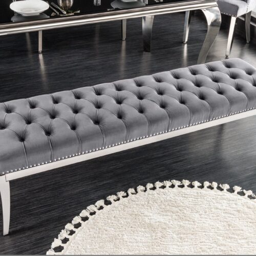 CASTLE DELUXE szürke szövet ülőpad 165cm