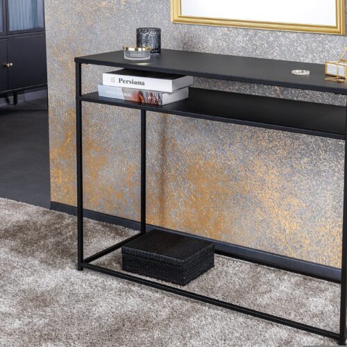 DURA STEEL fekete acél konzolasztal 100cm