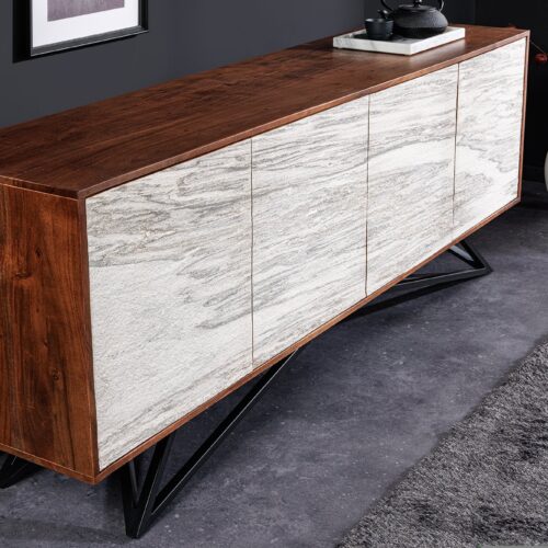 MOUNTAIN SOUL barna-fehér akácfa komód 175cm