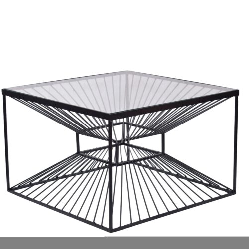 ILLUSION átlátszó üveg dohányzóasztal 60cm