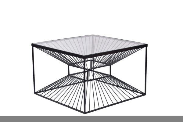 ILLUSION átlátszó üveg dohányzóasztal 60cm