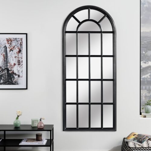 CASTILLO fekete fenyőfa falitükör 140cm